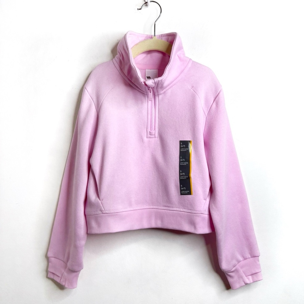 All in Motion Girls' Active Comfort 1/2 Zip Pullover Cotton Fleece NWT Size S